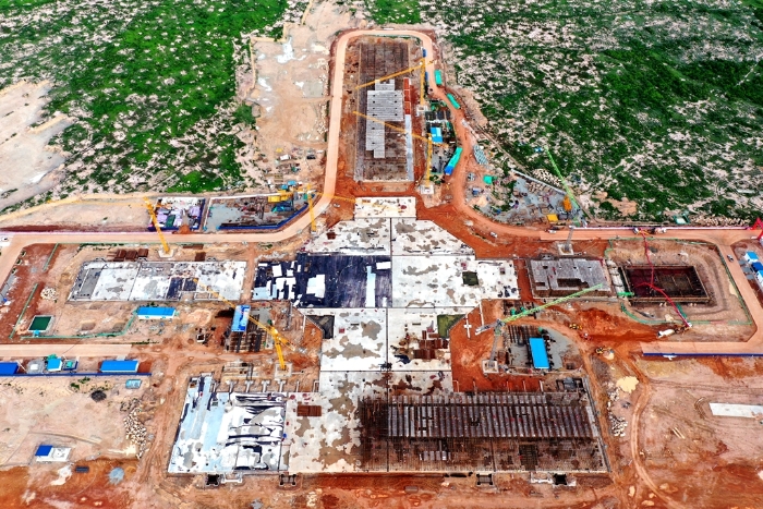航站樓土建工程基礎澆筑完成1